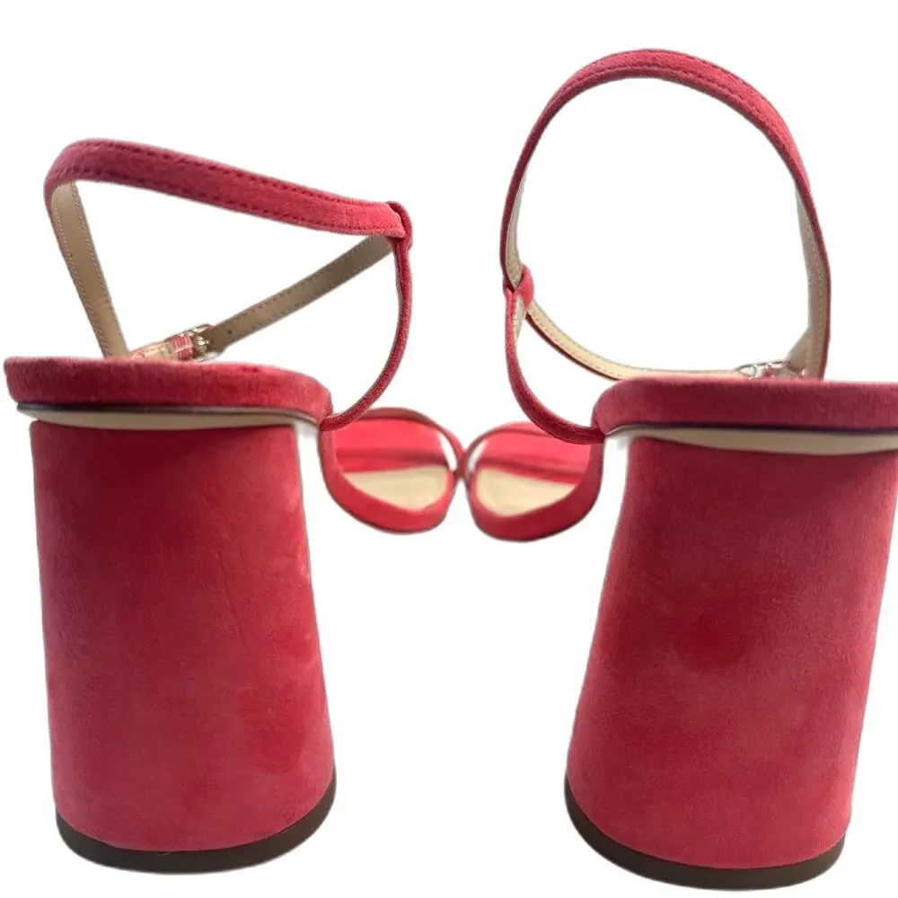 Sam Edelman Heeled Sandals 8.5 Strappy Club Party Y2K Wedding Barbie Pink Kit